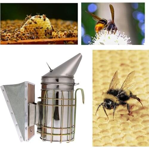 Stainless Steel Beekeeping Smoker Manual Bee Smoke Transmitter Kit Beekeeping Tool Apiculture Beekeeping Tool Smoke Sprayer