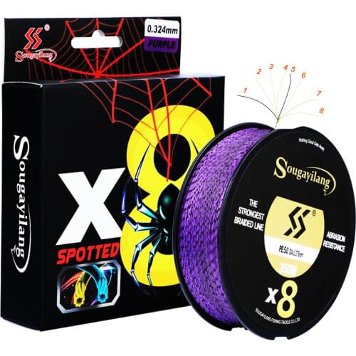 Sougayilang X8 Strands Braided PE Fishing Line 150M 350M 550M Strong Fishing Line Speckle Multifilament Durable Fishing Line