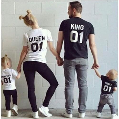 Summer New Lovers Chaoren T-shirt Printed Parent-child Short Sleeve T-Shirt Mens And Womens Wear