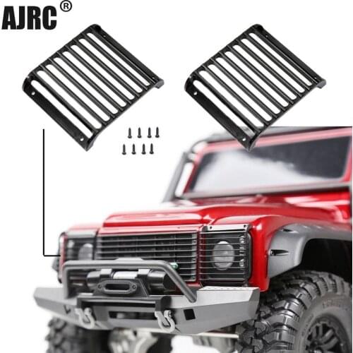 MJRC 2Pcs TRX4 Metal Front Lamp Guards Headlight Cover Guard Grille for 1/10 RC Crawler Car Traxxas TRX-4