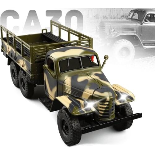 High simulation 1:32 liberation CA30 military truck transport alloy car model sound light open door metal toy for boys gifts