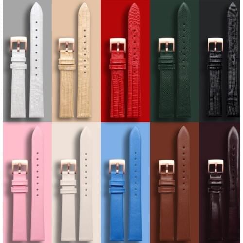 Fashion soft genuine leather watchband for AR1926 AR11244 AR1909 bracelet female 14mm black green pink red brown wristband