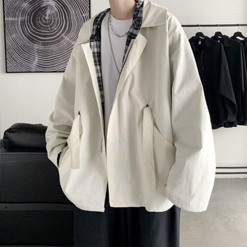 2021 Mens Fashion Trend Streetwear Bomber Hooded Jacket Black/white Color Coats Pocket Decoration Windbreaker Clothes S-3XL
