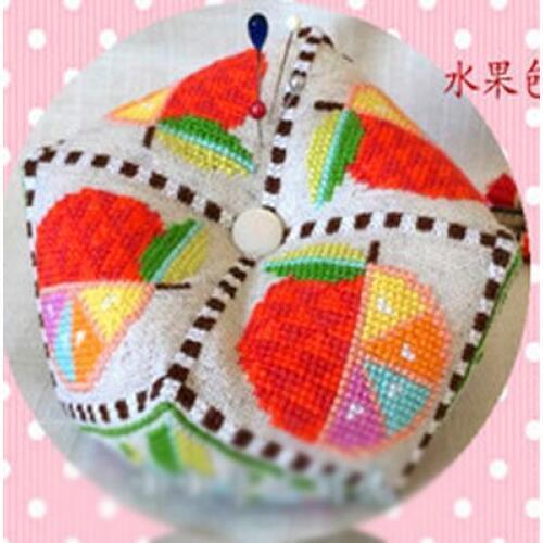 ZC038 Pin Neddle Cushion 18CT White Fabric Biscornu Needlework DIY Kit For Embroidery Cotton Thread Set Counted Cross-Stitching