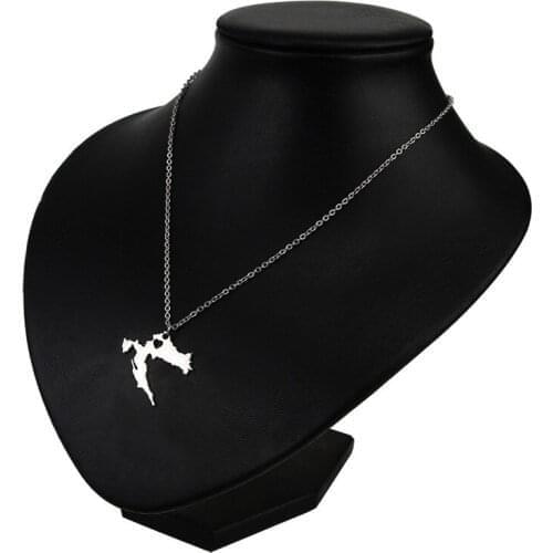 American And European Hot Sell Accessories Stainless Steel Croatia Map Pendant Necklace