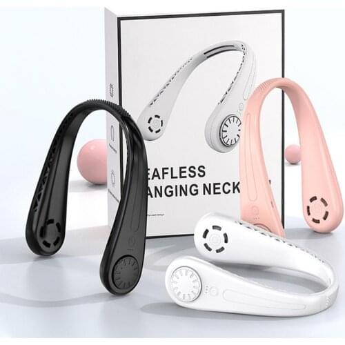 Portable Neck Fan Quiet Bladeless Hands Free Necklace Mini Fan 1800mA 5V/1A 5W Sports Fans For Home Outdoor Running Camping