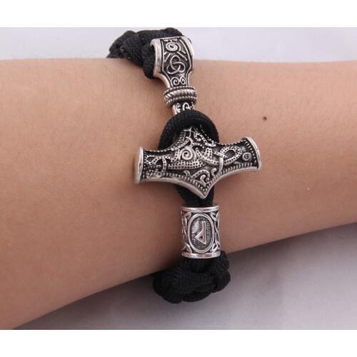 Dropshipping 1pcs thors hammer mjolnir bracelet viking scandinavian norse viking bracelet Men gift