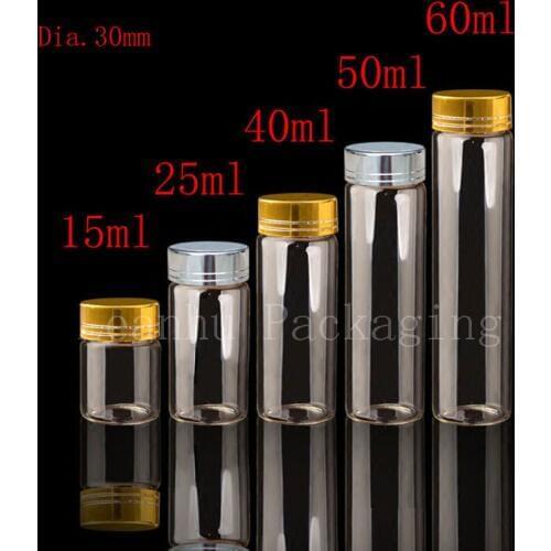 Empty screw neck glass bottle with gold / silver aluminum cap wishing container glass vial for essential oil , food , liquid
