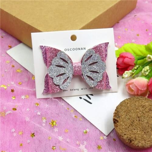 1PCS Lovely Butterfly Sequin Girls Elastic Hair Bands Bows Child Hair Tie Knot Hairpin Creativity Hair Accessories Clip For Kids