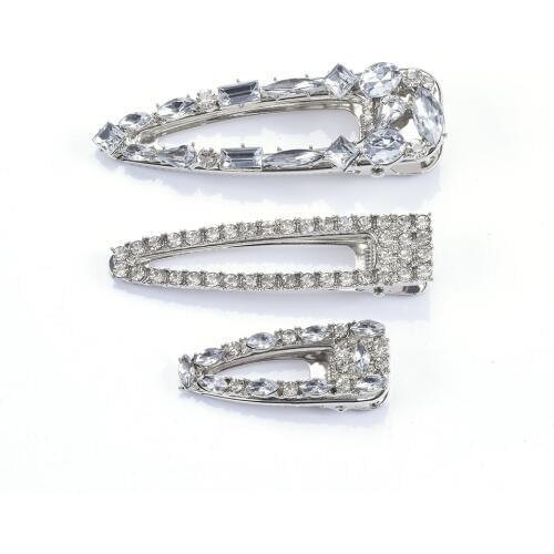 Luxury Clear Crystal Rhinestone Hair Clips Sets Women Brand ZA Hair Jewelry Accessories Wedding Bridal Hairpins Long Headwear