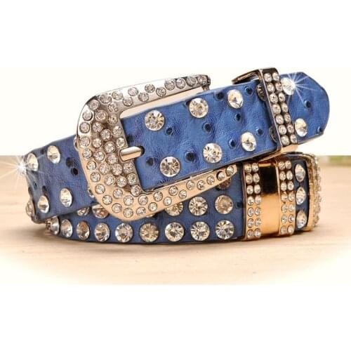Pin buckle luxury Rhinestones leopard print PU leather belts for women best quality Female strap for jeans women belt