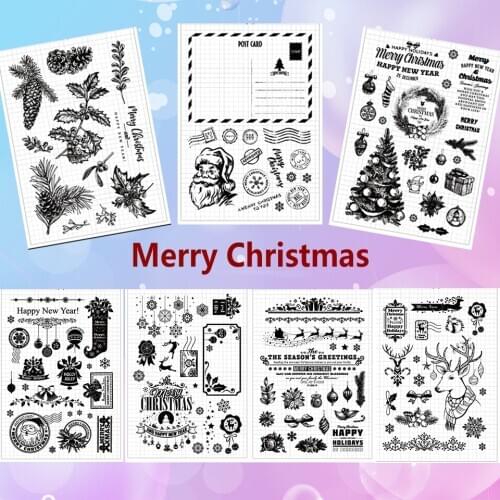 Christmas Series Transparent Clear Stamps Seal For Scrapbooking/Rubber Stamp Sentiment Bullet Journal Photo Album Card Making