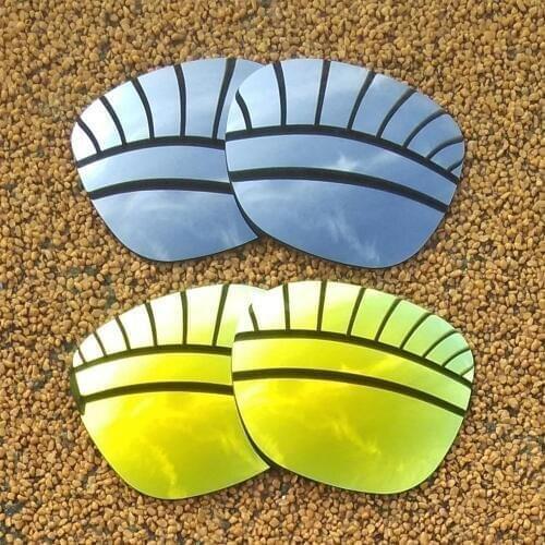 Silver Mirrored & 24K Gold Mirrored Polarized Replacement Lenses for Garage Rock Frame 100% UVA & UVB