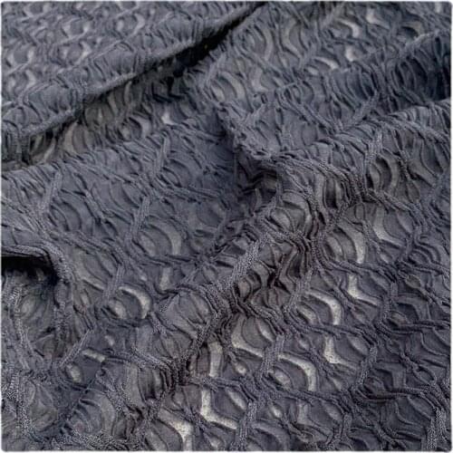 Width 59" Solid Color Simple Three-Dimensional Concave Convex Texture Elastic Fabric By The Half Yard For Dress Shirt Material