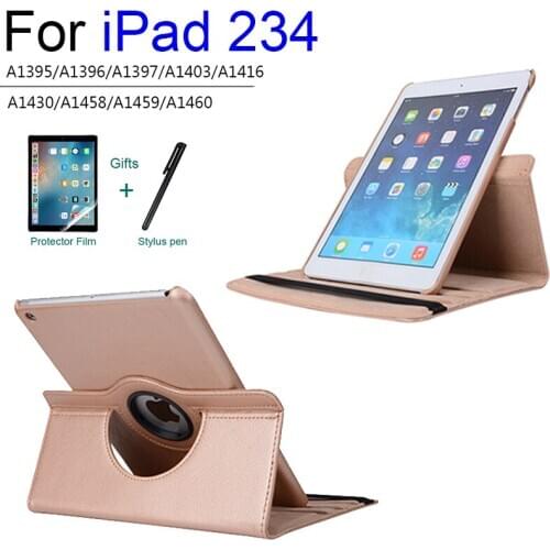 Smart Capa Case For iPad 2 3 4 Cover For Apple iPad model A1395 A1396 A1397 A1403 A1416 Funda 360 Degree Rotating Stand Shell