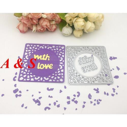 Y202 METAL CUTTING DIES Lace Square With Love Scrapbook card invitation paper craft party decor embossing stencil cutter