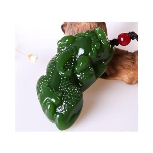 Zheru jewelry natural Hetian jade green beast brave pendant necklace exquisite jewelry, best gift