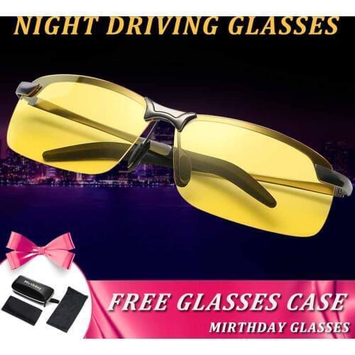 Yellow Lens Night Vision Glasses Men Car Drivers Anti Glare Polarized Night Driving Sunglasses Male Goggles Auto Accessories