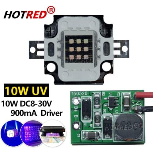10W UV led ultraviolet 365nm 375nm 385nm 395nm 410nm 420nm High Power led lamp light+10w non waterproof driver 900mA