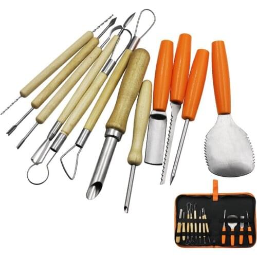 Halloween Professional 12 Pcs Halloween Pumpkin Carving Tools Kit Stainless Steel Reusable DIY Sculpting Decor Tools Set