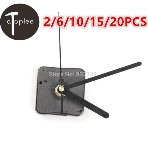 2/6/10/15/20Pcs Black DIY Quartz Clock Movement Kit Spindle Mechanism Repair with Hand Tools