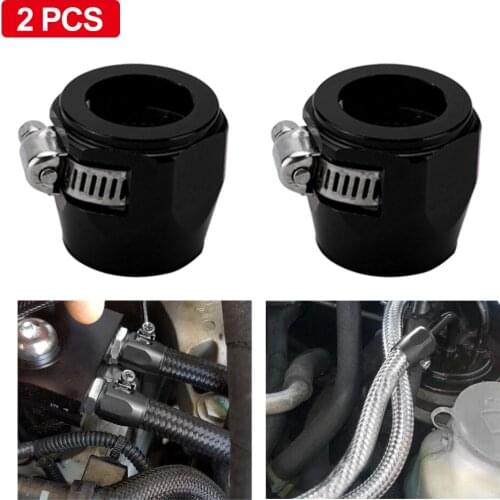 2PC Hex Hose Finisher Clamp with Screw Band Hose End Cover Fitting 4 6 8 10 12AN