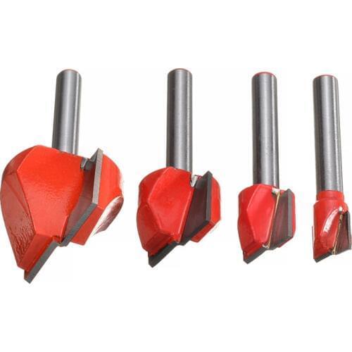 4pcs 10/15/22/30mm Cleaning Bottom Engraving Bit Tungsten Steel Router Bit Woodworking Tools CNC Milling Cutter Endmill for Wood