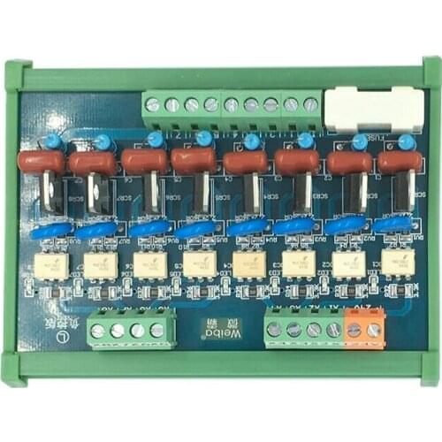8-channel PLC AC Amplifier Board Optocoupler Isolation Positive and Negative Control PNP Contactless Relay 0V Trigger