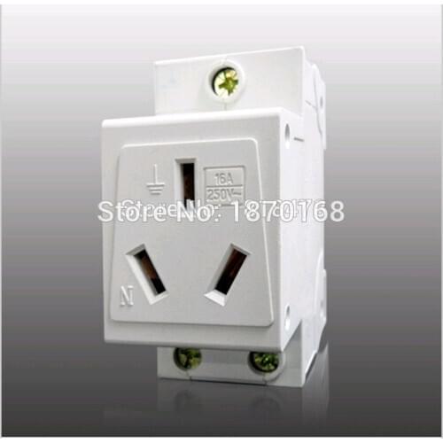 AC30 SERIES Three Phase US EU 3 Pin Plug 35mm Din Rail Mount Modular socket 16A 250V