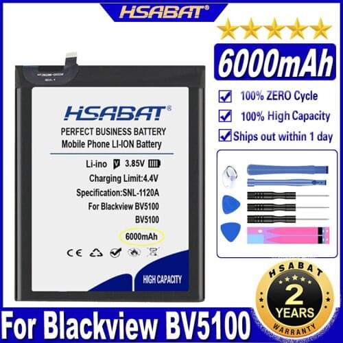 HSABAT Li616077HTT 6000mAh Battery for Blackview BV5100 Batteries