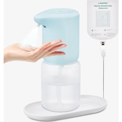 LAOPAO 400ml Infrared Sensor Alcohol Dispenser Built-in Lithium Battery Automatic Liquid Soap Dispenser Touchless Sanitizer