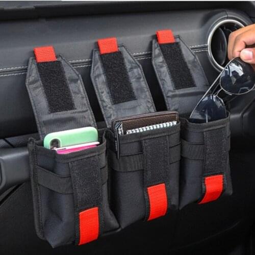Car Inner Door Handle Bar Container Bag Sunglass case Fit For Jeep Wrangler JL 2018-2020
