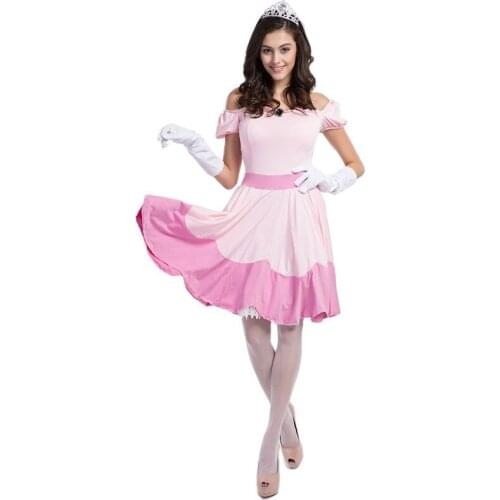 Free Shipping Sexy Carnival Lady Sleeping Beauty Costume Pink Aurora Princess Cosplay Halloween Fancy Fress Party Stage Drama