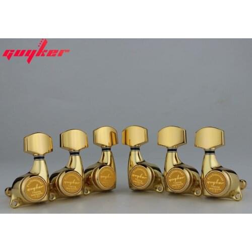GUYKER Guitar Locking Tuners Machine Heads Tuners 3R3L Gear ratio 1:21 Lock Tuning Pegs for LP SG Electric Guitars Gold