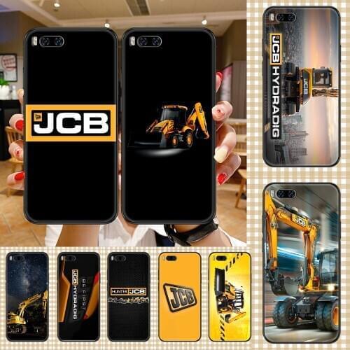 Jcb Excavator Phone case For Xiaomi Mi Max Note 3 A2 A3 8 9 9T 10 Lite Pro Ultra black tpu waterproof art coque painting back