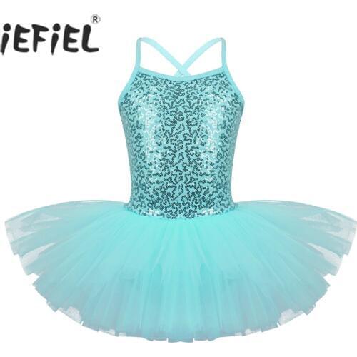 IEFiEL Girls Fancy Costume Ballet Tutu Dancewear Teen Kids Ballerina Gymnastics Leotard for Girls Professional Ballet Dress