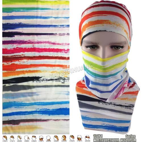 EXPRESS SHIPPING 100pcs/lot (Mix Model OK) Nice Rainbow Stripes Tube Cycling Headwear Mask Neck Warmer Multifunctional Bandana