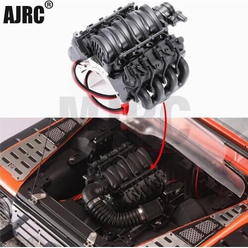 Simulation LS3 V8 6.2L Engine Motor with Coolerfor 1/10 TRX-4 Defender Blazer RC4WD D90/D110/TRX-6 G63 RC Car Parts Accessories