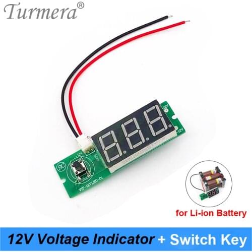 Turmera 12V Battery Voltage Indicator Tester for 3S 12.6V Storage Box Li-ion Battery and Uninterrupted Power Supply Use Dropship