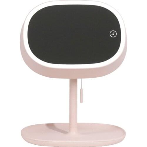 Creative LED Table Lamp Makeup Mirror Dimming Storage Large Desktop Fill Light Dual-Use Flip Atmosphere Makeup Mirror Mirror