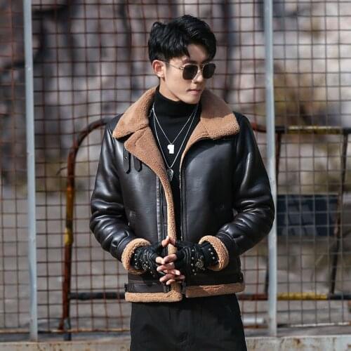 2021 Men Autumn Winter New Warm Short Jackets Female New Thick Leather Outwear Mens Faux Fur Motorcycle Clothing Coats O411