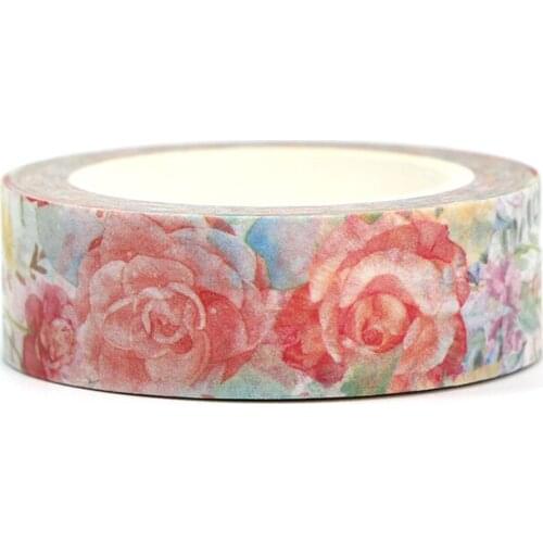 10pcs/lot 15MM*10M New Valentine Red Flowers Decorative Washi Tape DIY Scrapbooking Masking Tape School Office Supply