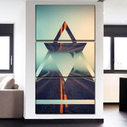 Modular Picture Canvas HD Prints 5 Pieces Abstract Landscape Road Painting Modern Artwork Poster Home Decor Wall Art Framework