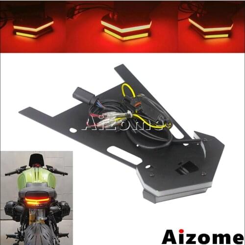 Motorcycle LED Turn Signal Tail Tidy Fender Eliminator License Plate Bracket Kit Motorbike Accessories For BMW R NINE T 2014-19