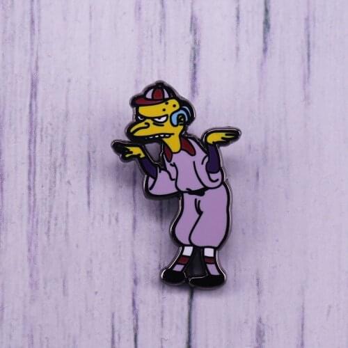 Mr. Burns - Homer at Bat Hat Enamel Pin Creative Cartoon Brooch Softball Burns Badge