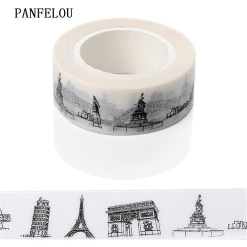 PANFELOU 1.5CMx10M building Dividing Stickers border masking adhesive paper washi tape DIY Scrapbooking Hand account