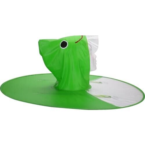 Children Flying Saucer Raincoat Waterproof Rainproof Cartoon Cloak Hooded Umbrella Hat Portable Raincoat for Kids AC889
