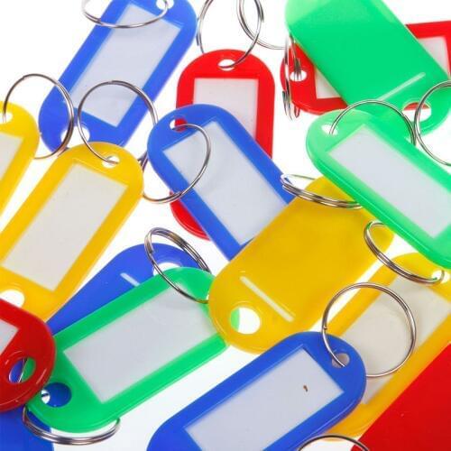 30 pcs Plastic Key Tags Assorted Key Rings ID Tags Name Card Fob Label New