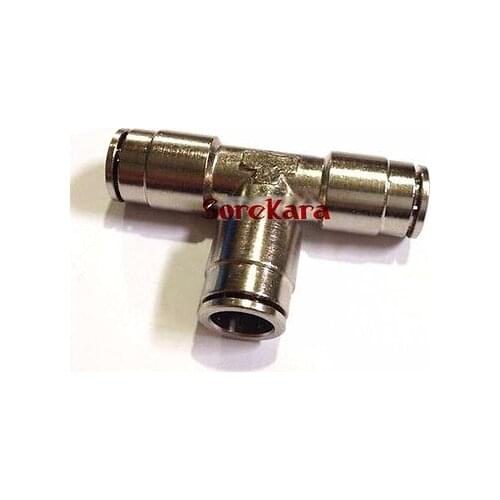 Pneumatic Nickel Brass Tee 3 Way Push In Connector Union Quick Release Air Fitting Plumbing Fit Tube O/D 12mm