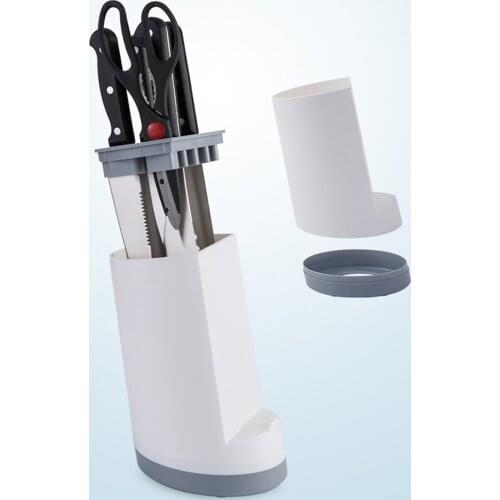 Storage Shelf Organizer Chopping Knife Rack Kitchen Utensil Plastic Scissors Knife Holder Cutting Board Holder Draining Rack